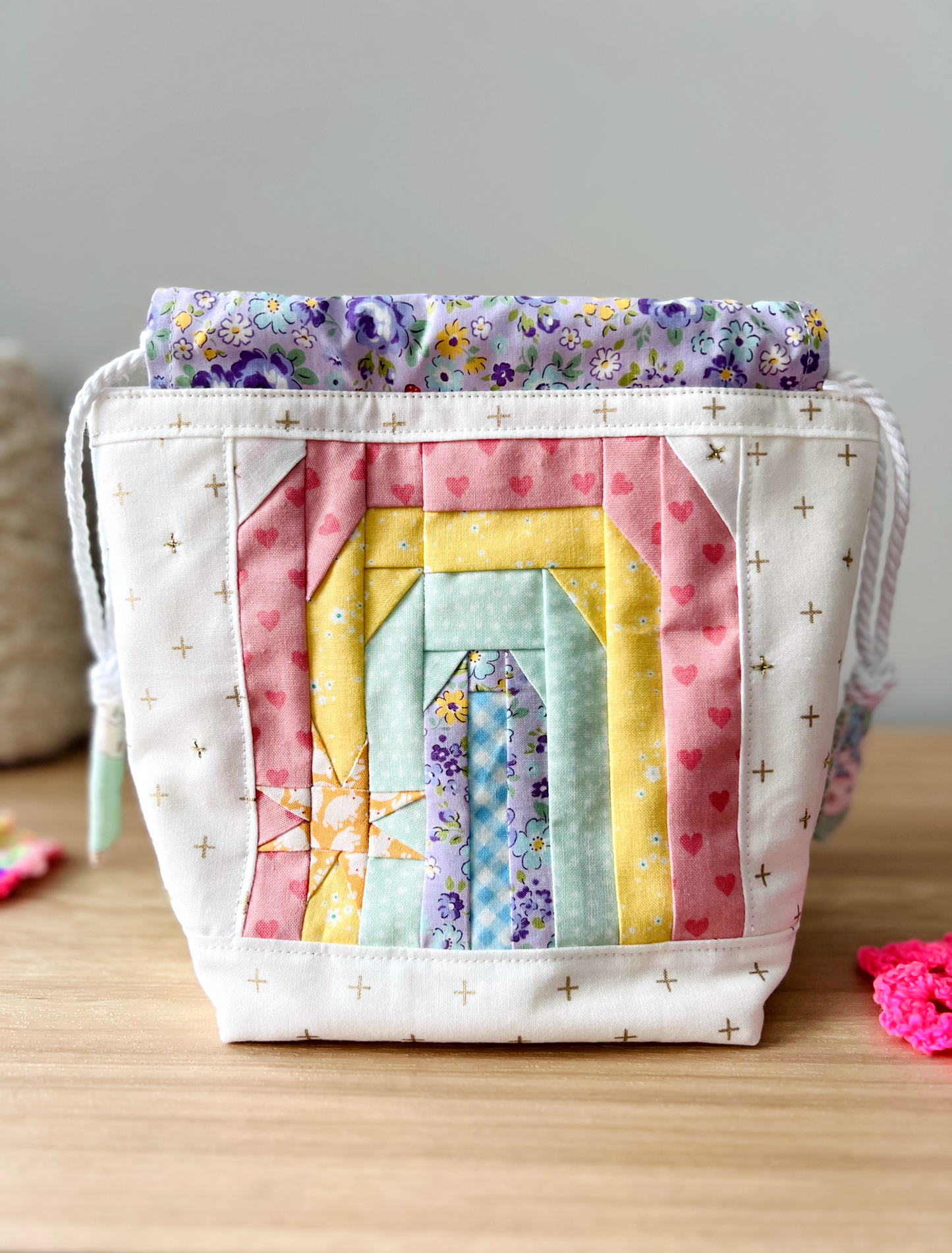 "Rainbows and Unicorns" Quilted Drawstring Pouch