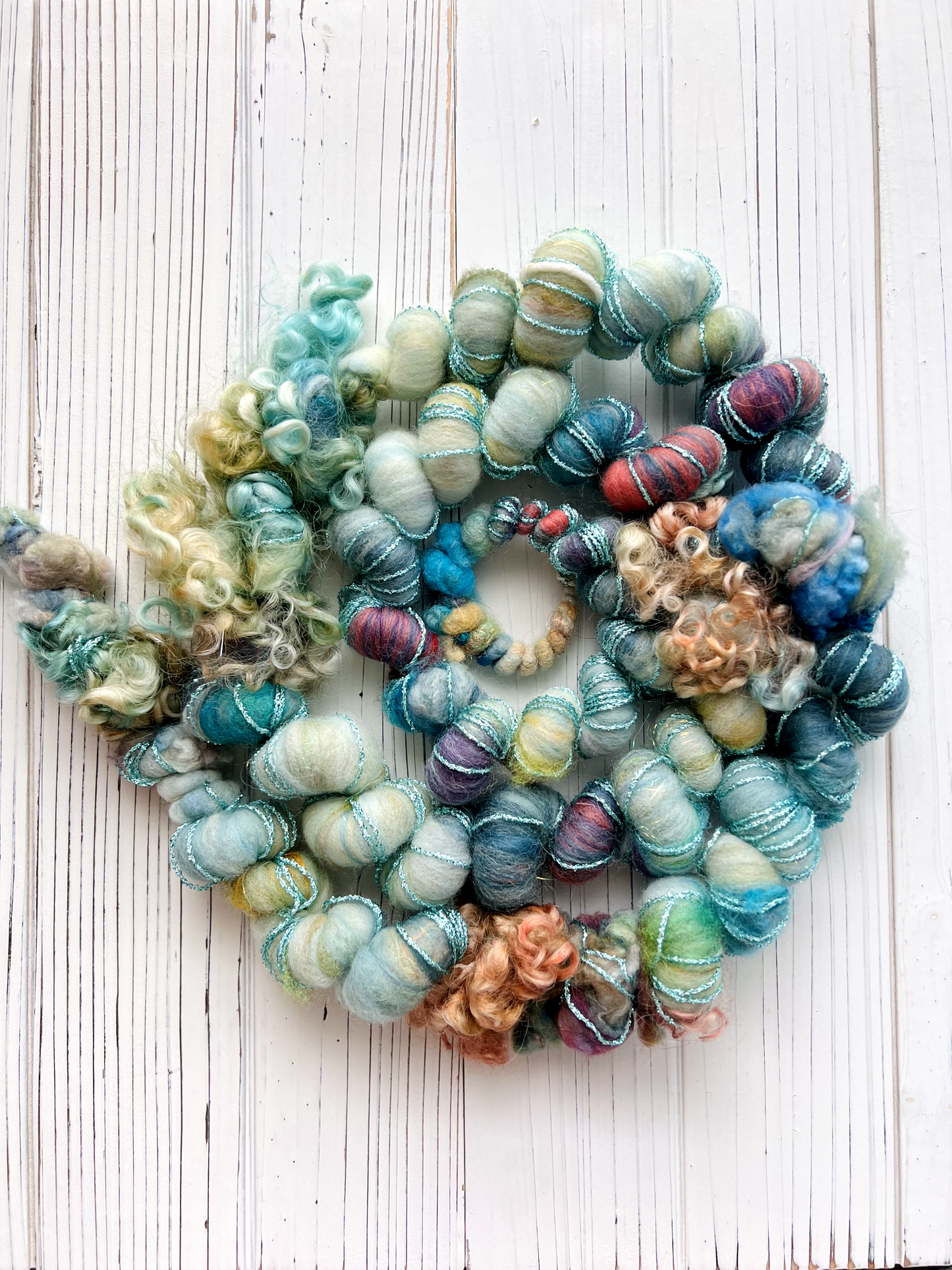 "Icecrown Glacier" Corespun Coil Art Yarn