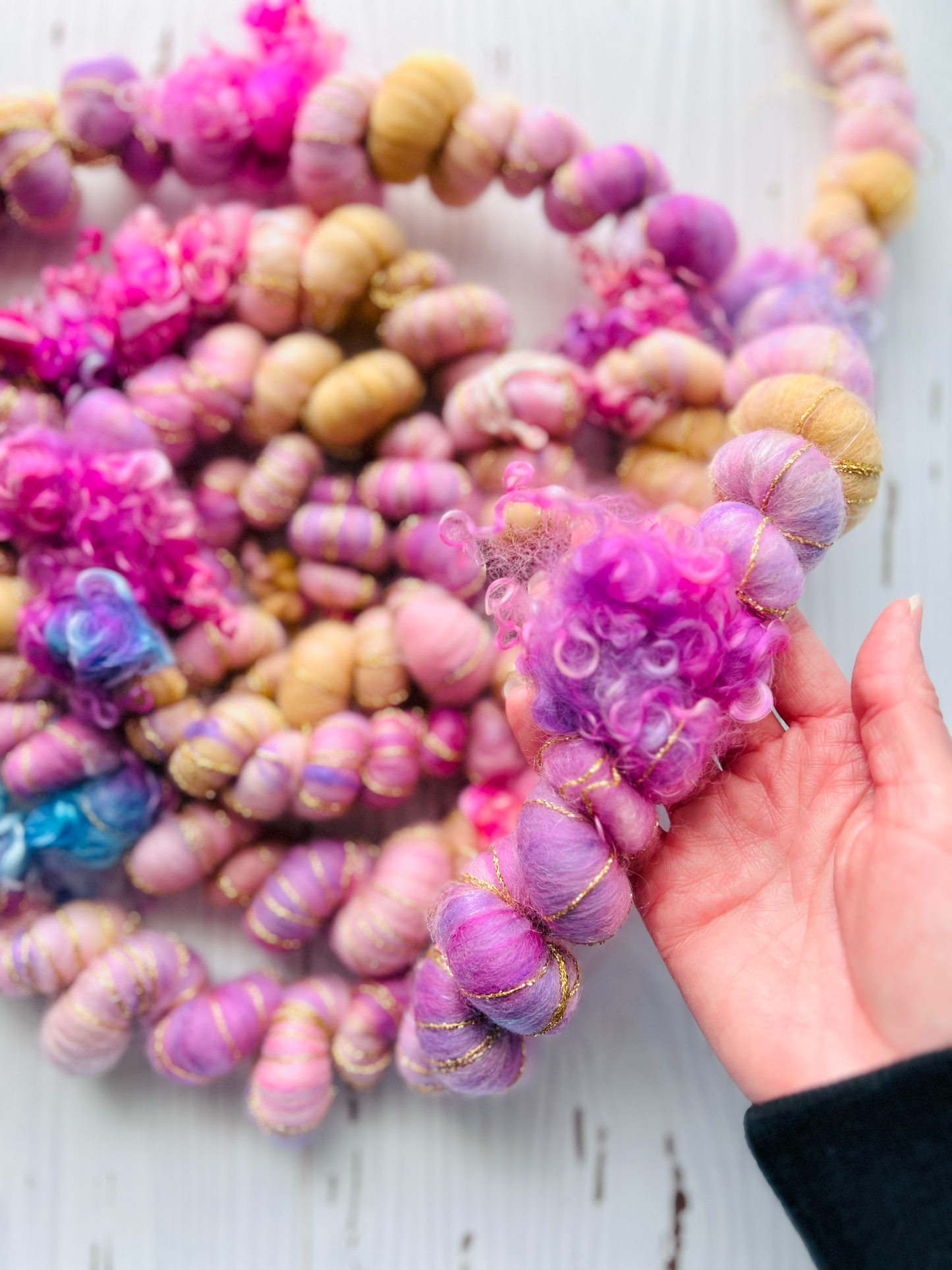 "Lavender Boulangerie" Jumbo Corespun Coil Art Yarn