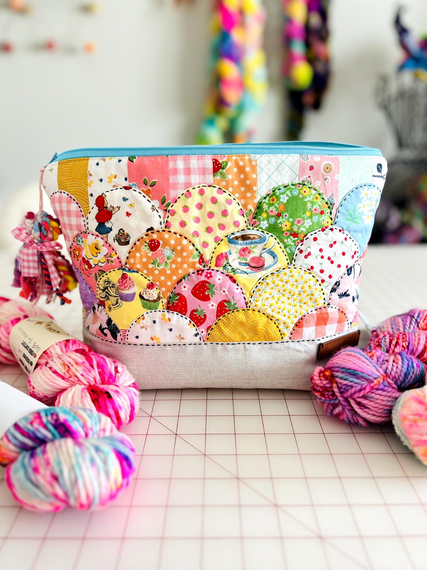 "Sweet Treat" Scrappy Patchwork Zipper Project Bag