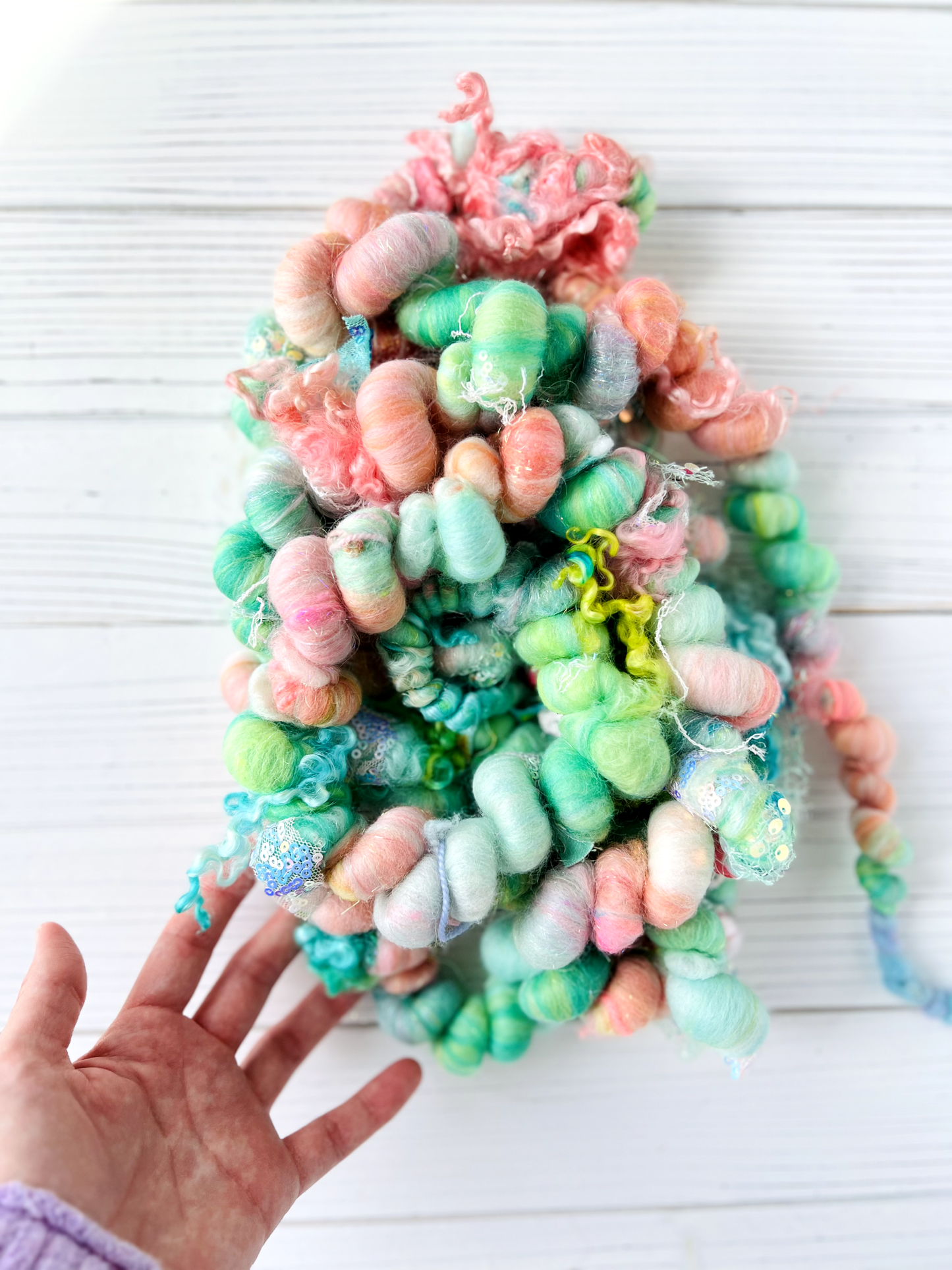 "Renewal" Coiled Art Yarn
