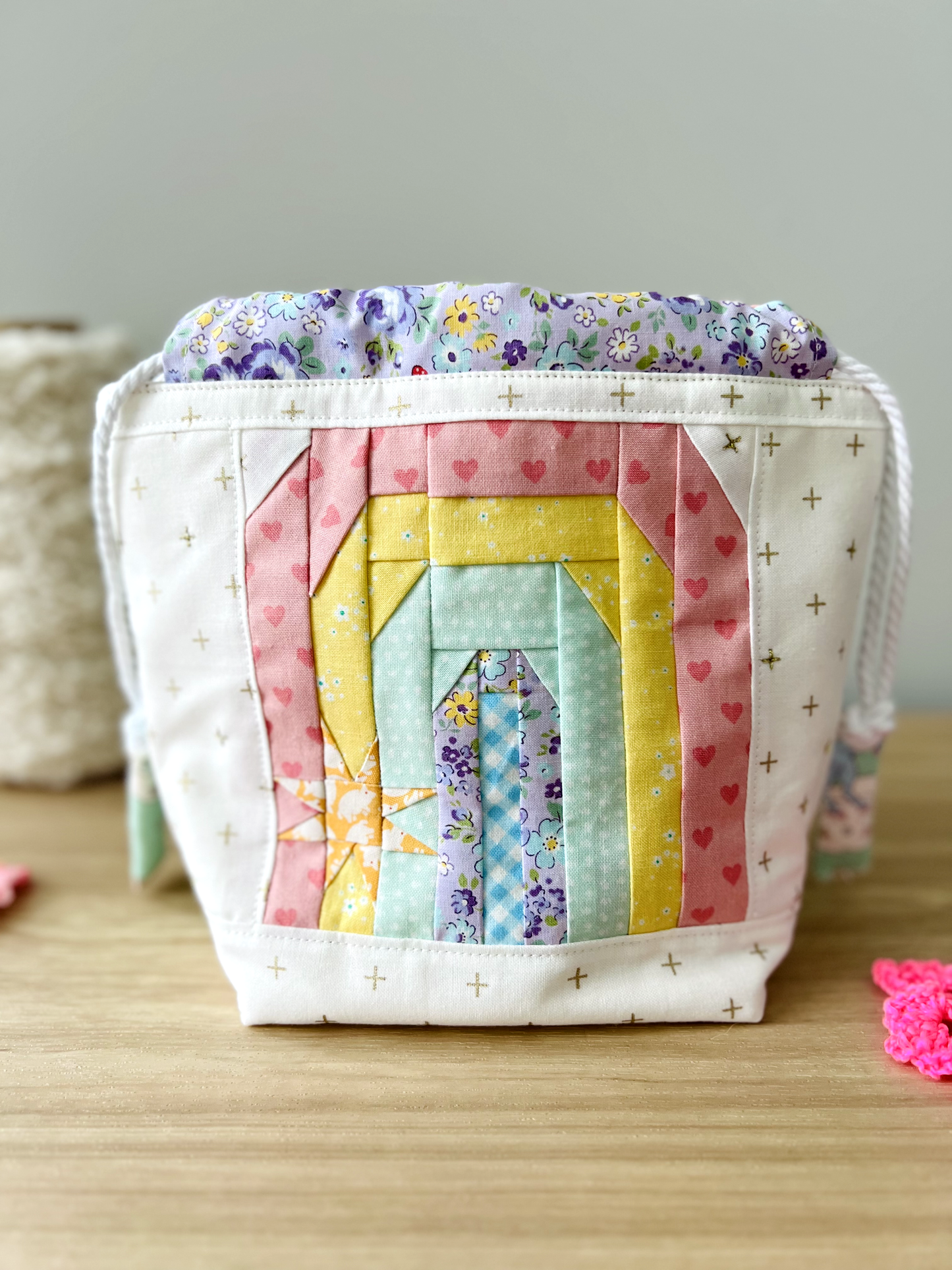 "Rainbows and Unicorns" Quilted Drawstring Pouch