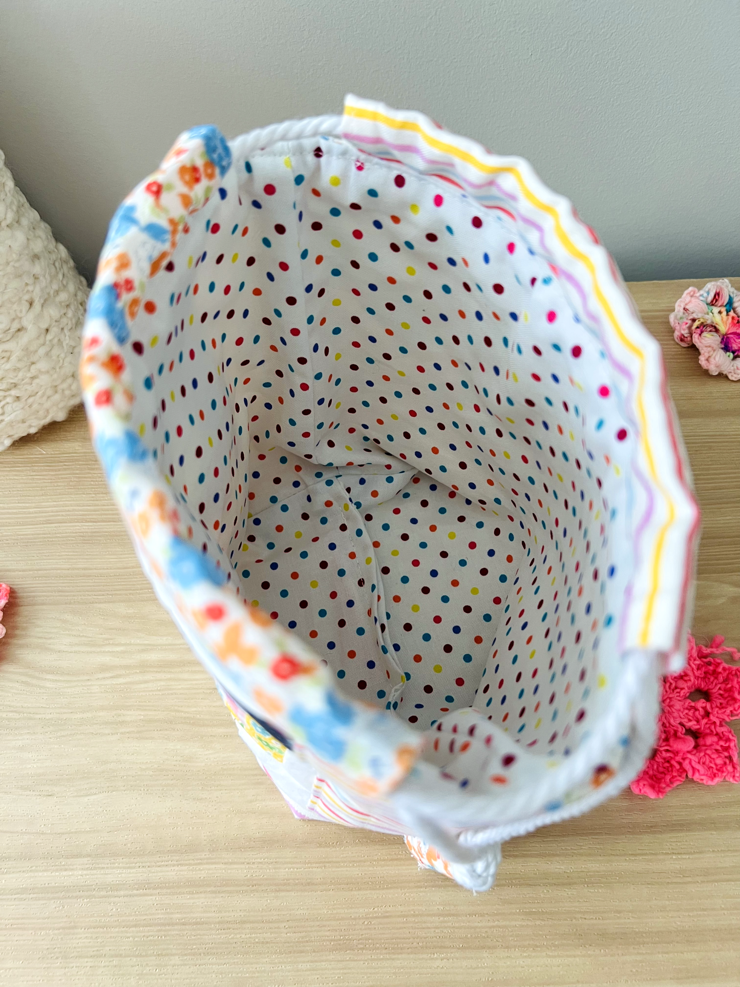 "Flutterby" Quilted Drawstring Pouch