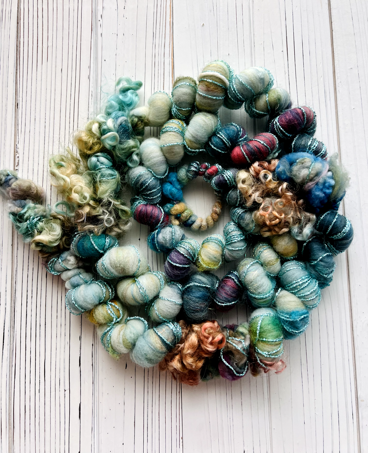 "Icecrown Glacier" Corespun Coil Art Yarn