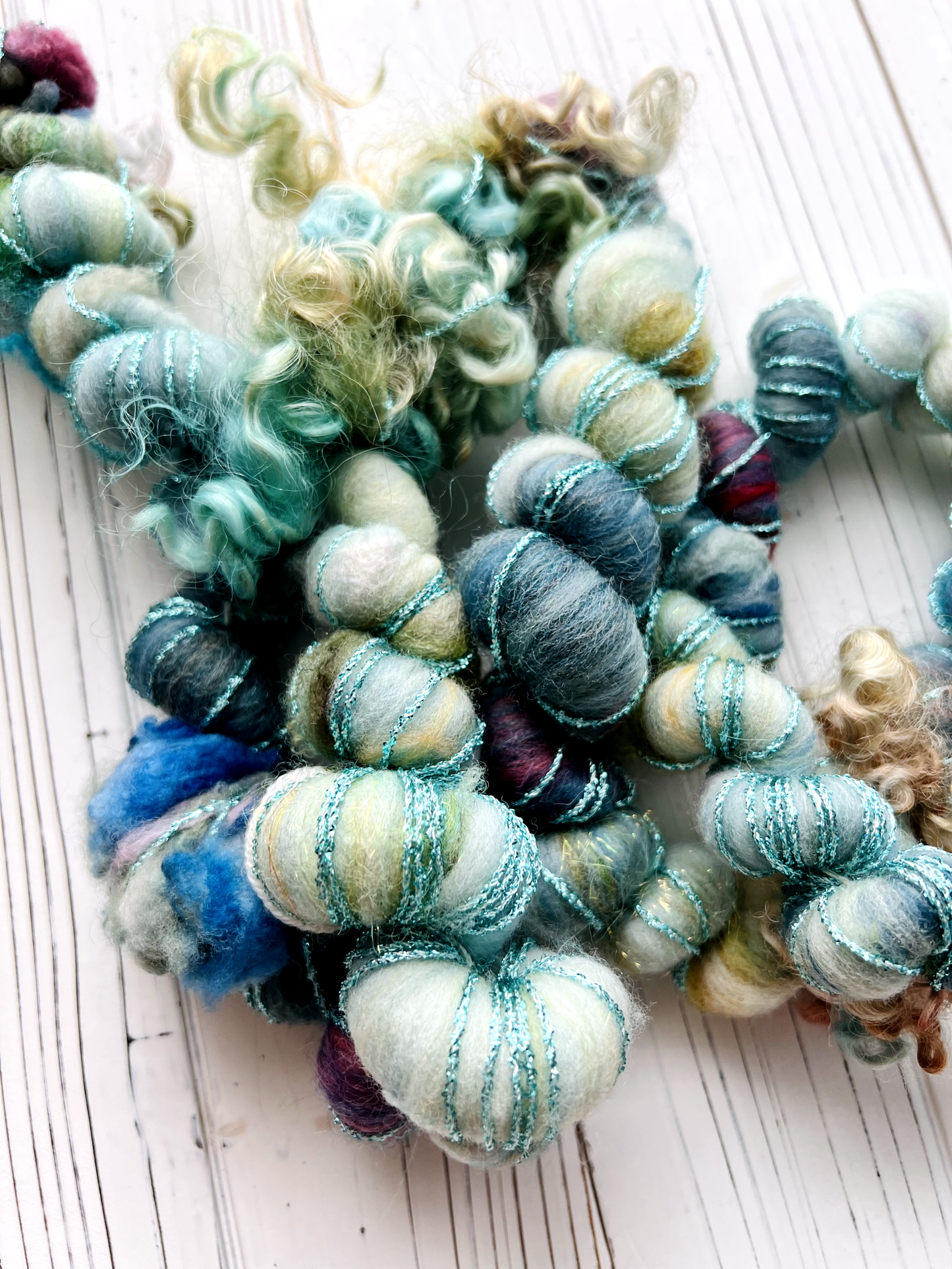 "Icecrown Glacier" Corespun Coil Art Yarn