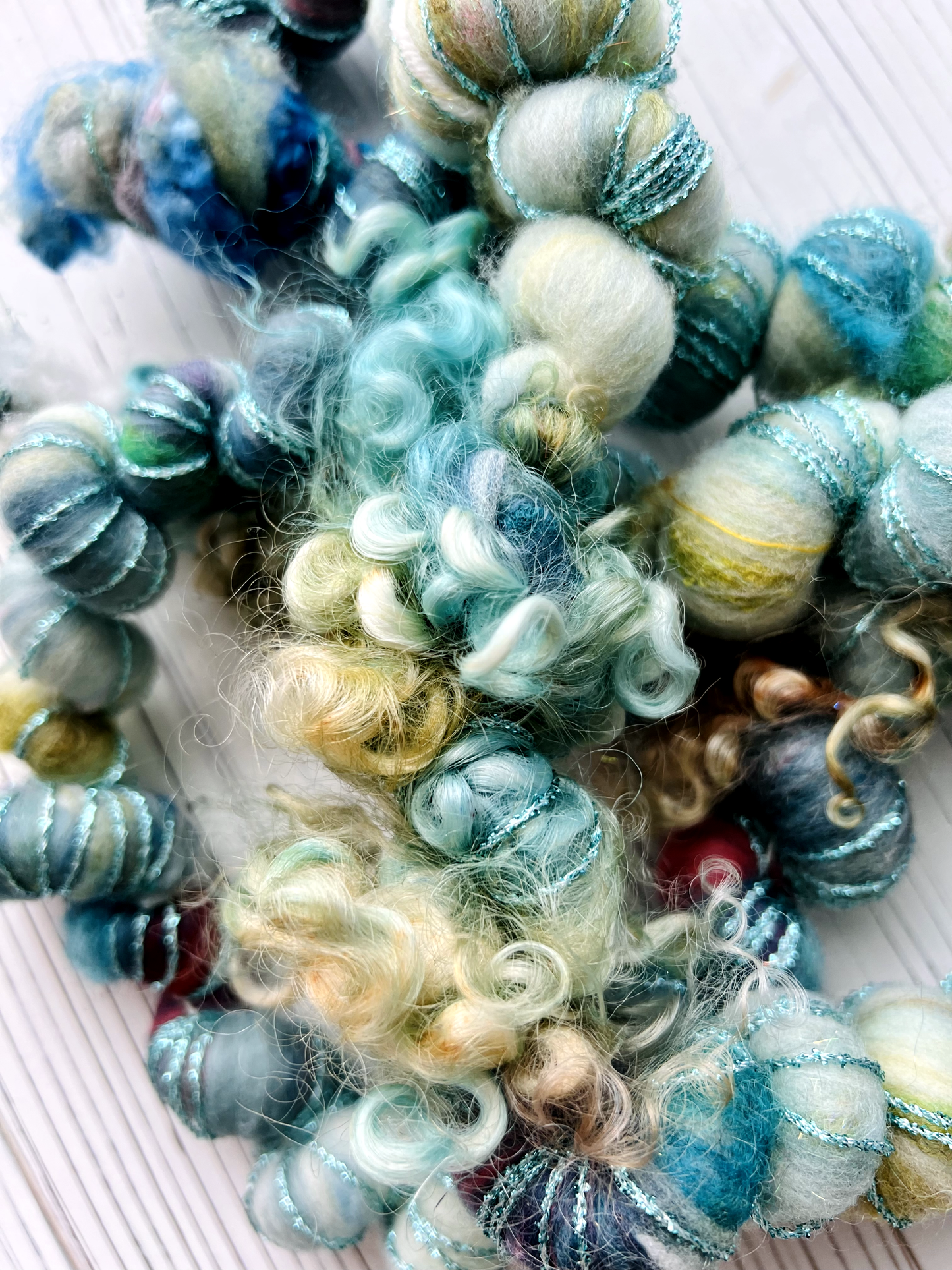 "Icecrown Glacier" Corespun Coil Art Yarn