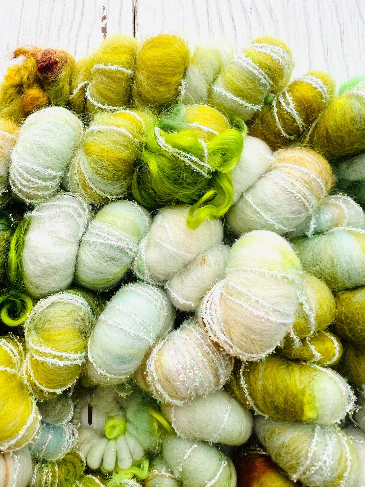 "Pistachio Dacquoise" Jumbo Corespun Coil Art Yarn