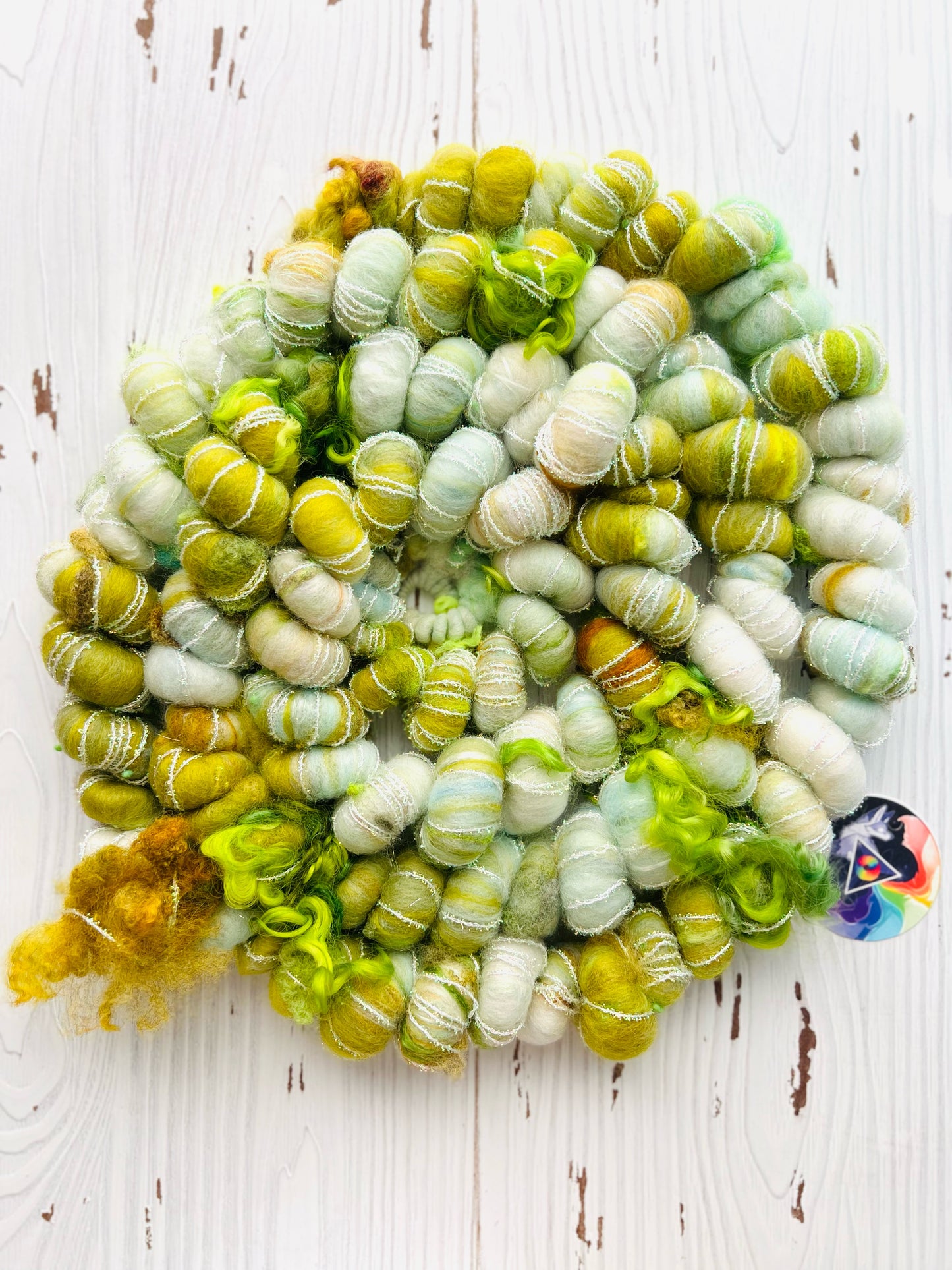 "Pistachio Dacquoise" Jumbo Corespun Coil Art Yarn