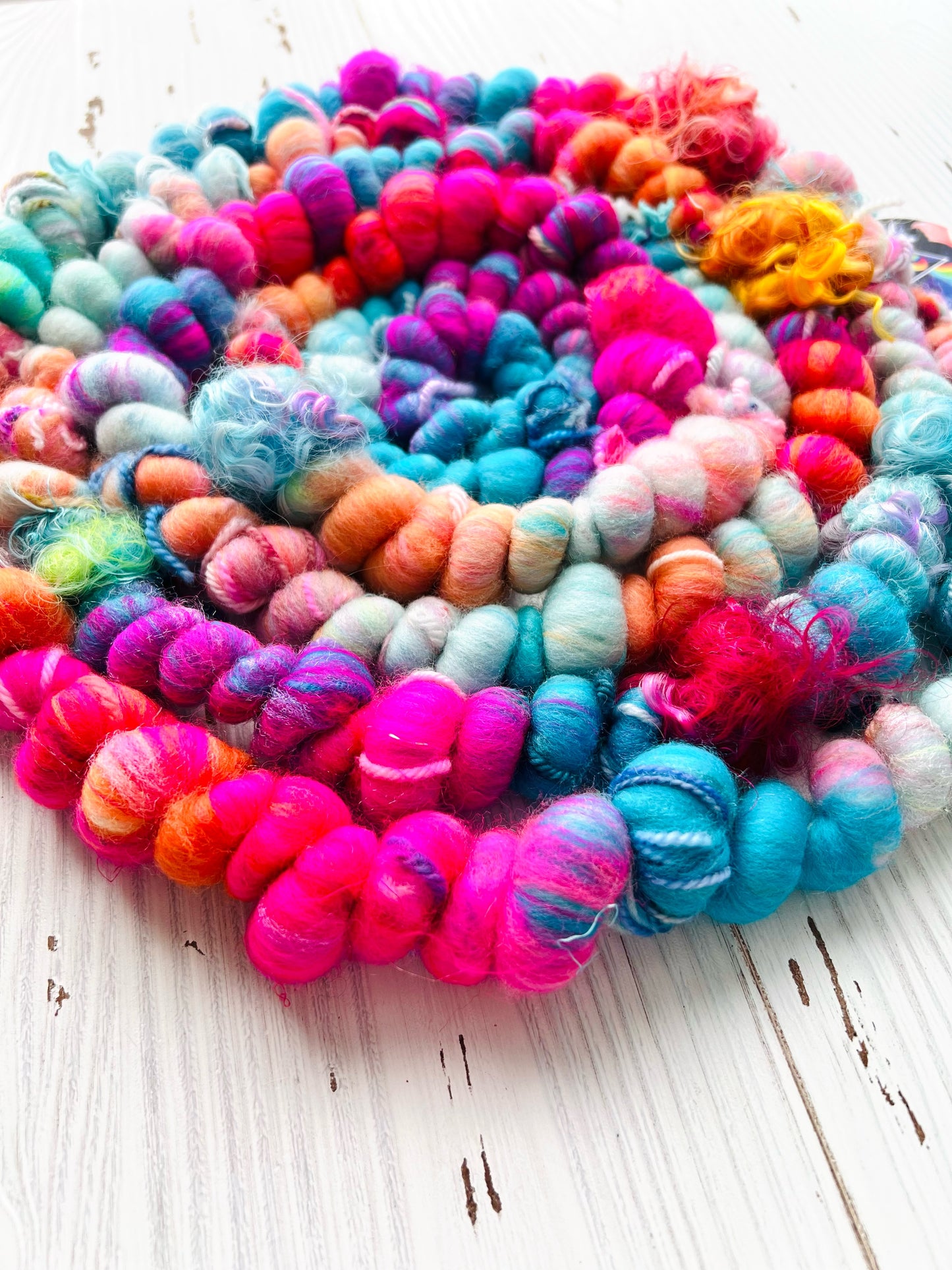 "Amongst the Coral" Corespun Coil Art Yarn
