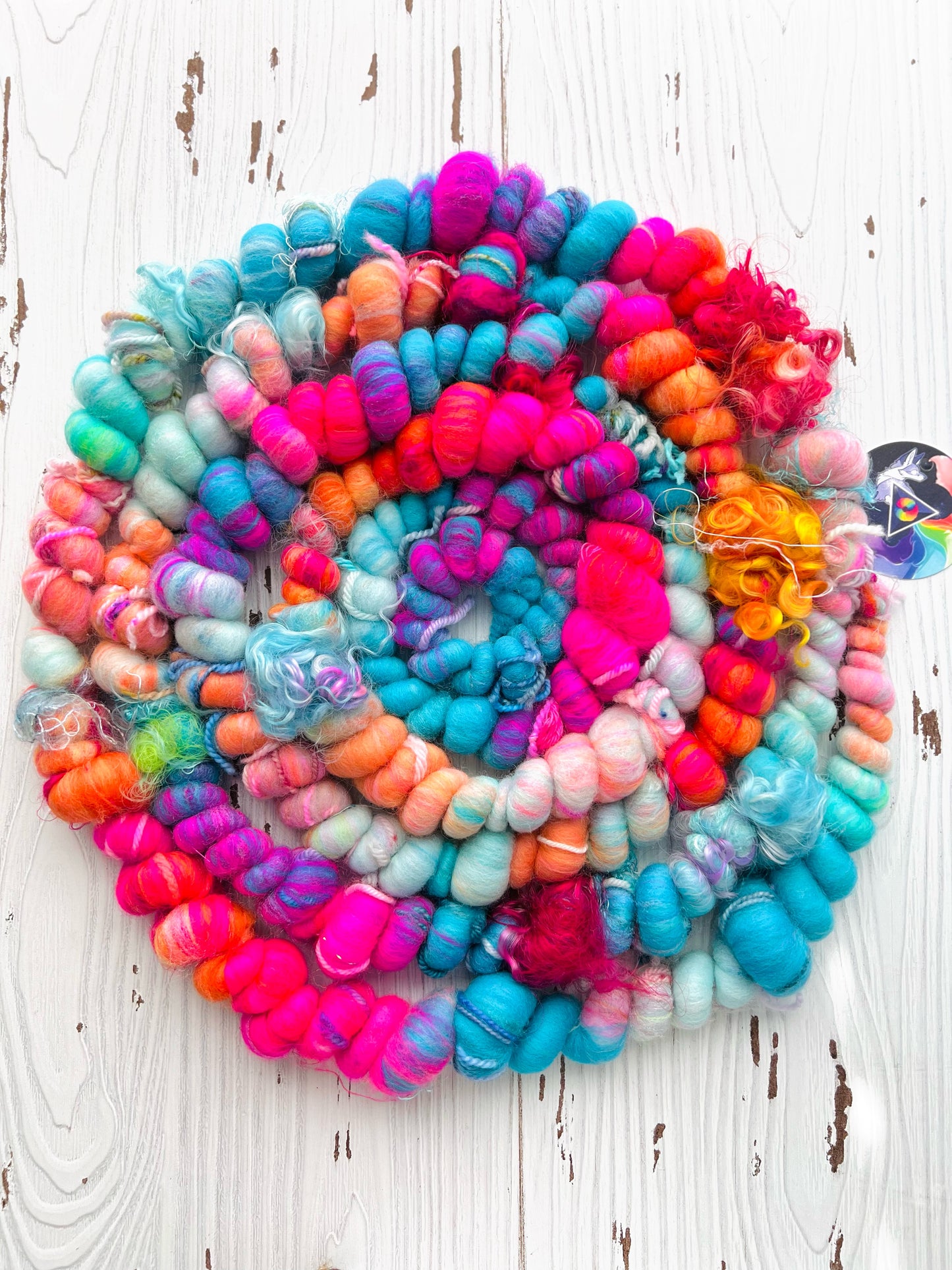 "Amongst the Coral" Corespun Coil Art Yarn