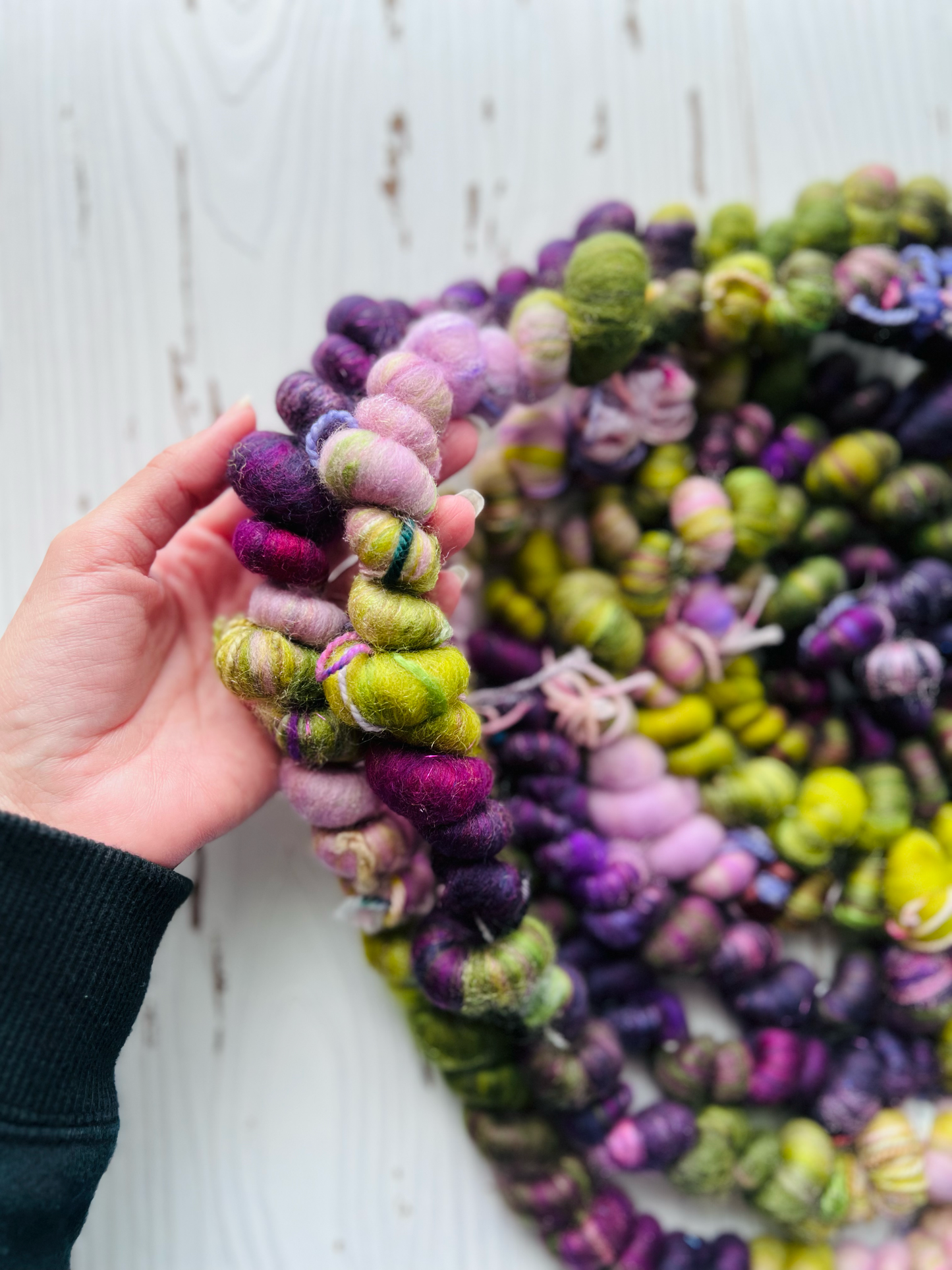 "Fairy Forest" Scrappy Corespun Coils Art Yarn