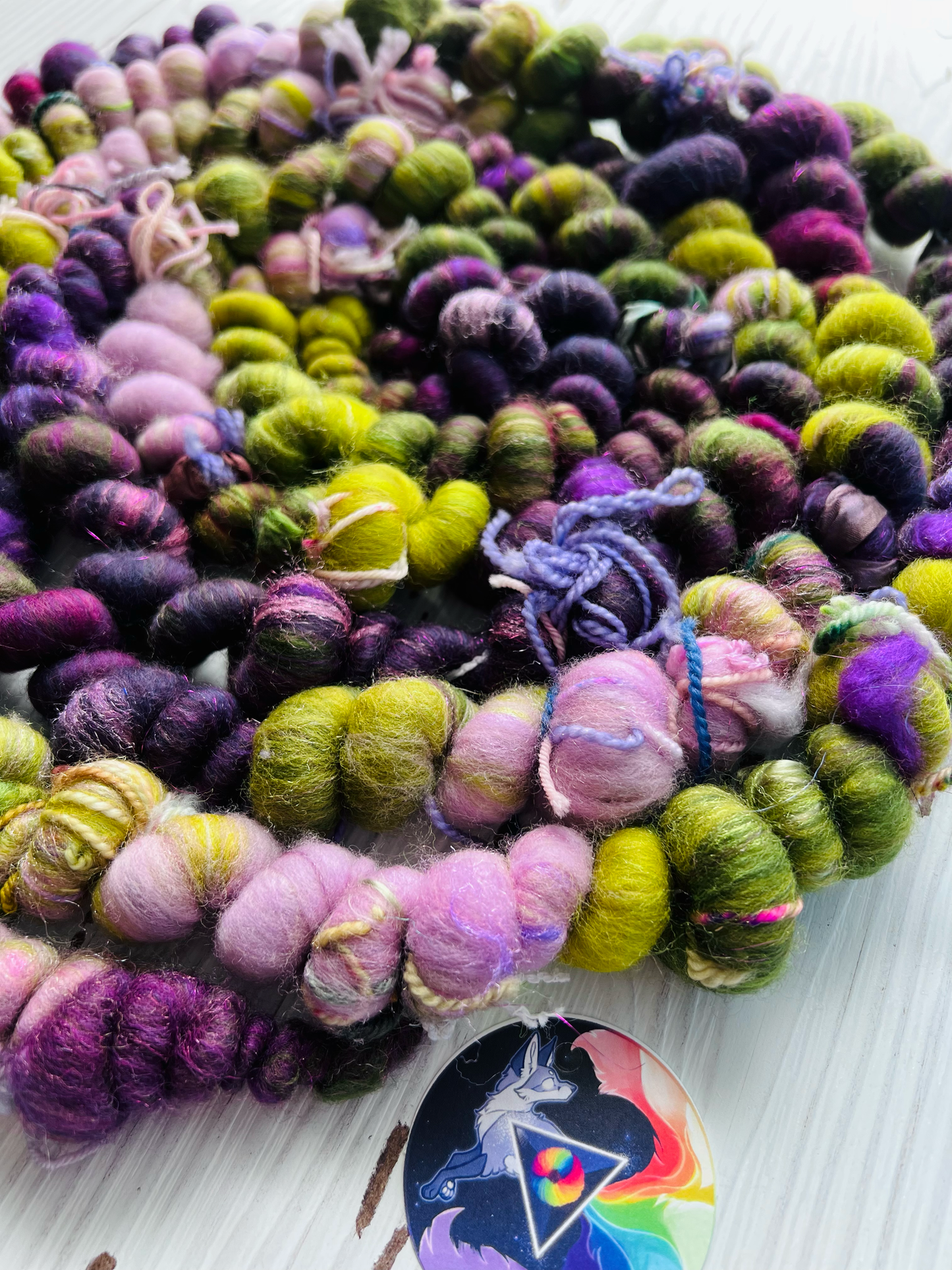 "Fairy Forest" Scrappy Corespun Coils Art Yarn