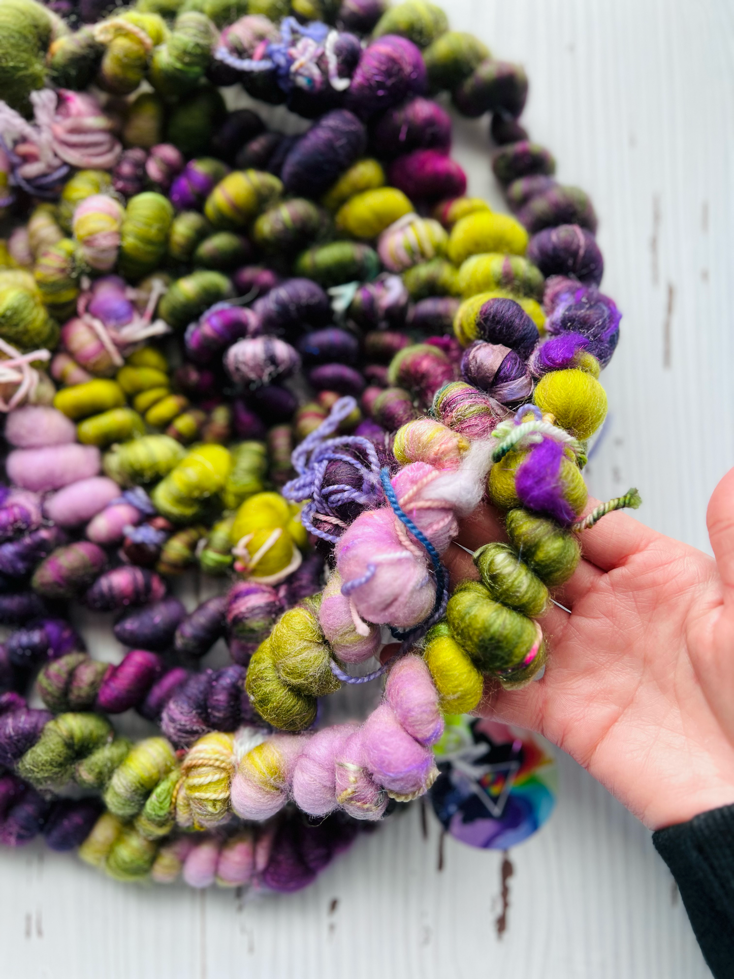 "Fairy Forest" Scrappy Corespun Coils Art Yarn