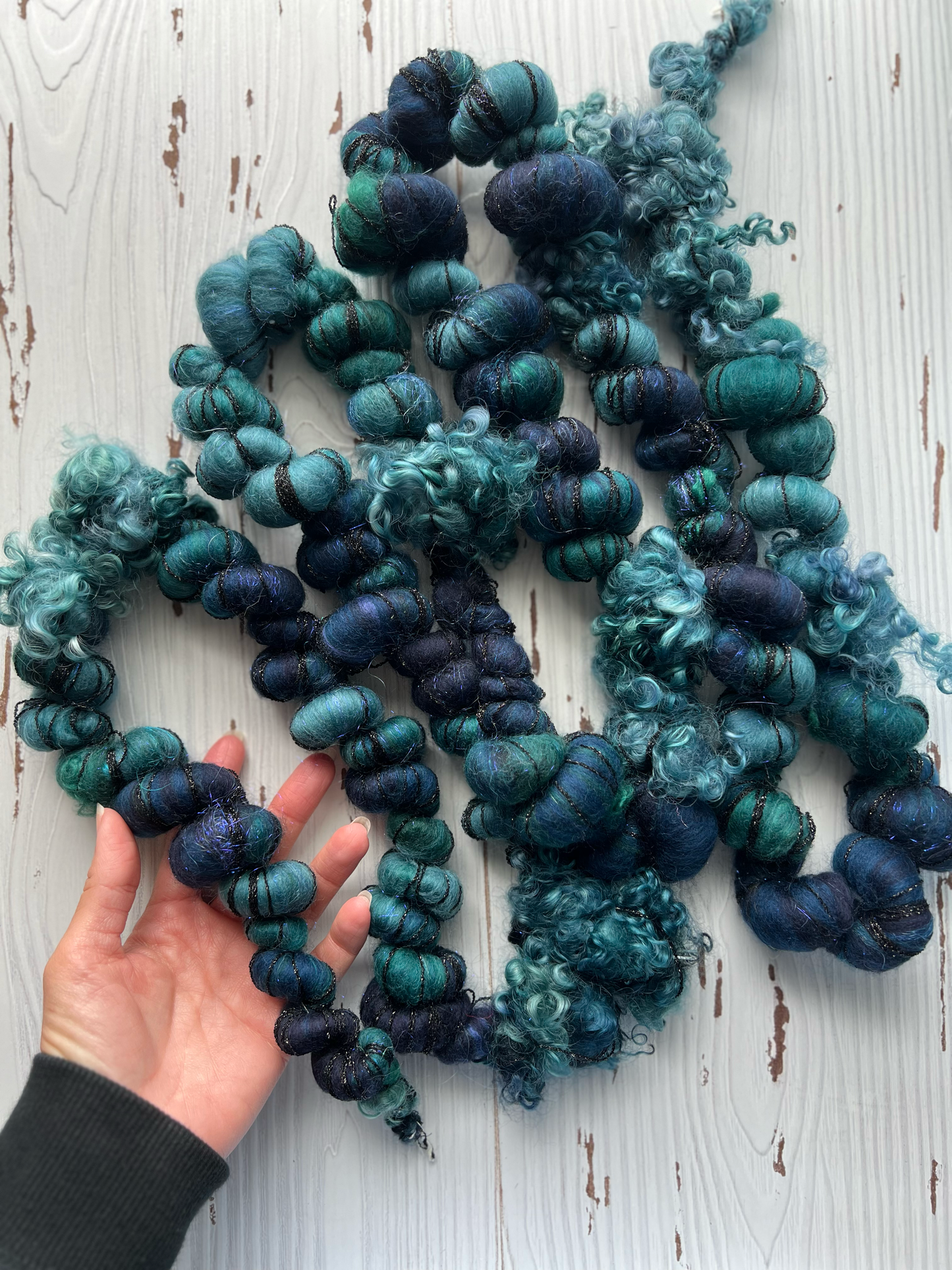 "Enchanted Lake" Jumbo Corespun Coil Art Yarn