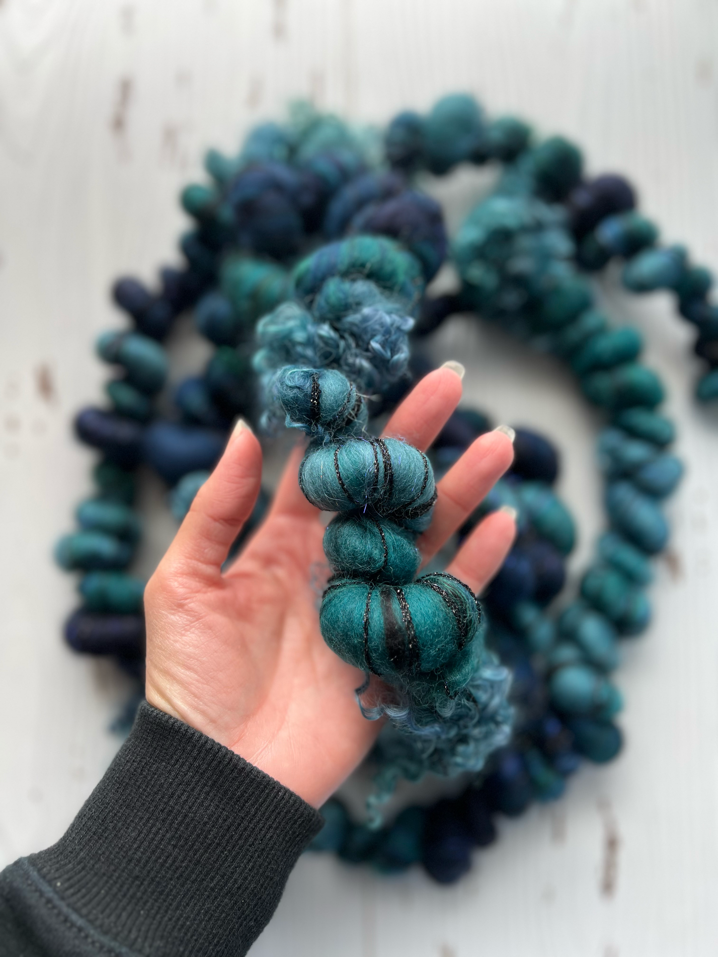 "Enchanted Lake" Jumbo Corespun Coil Art Yarn