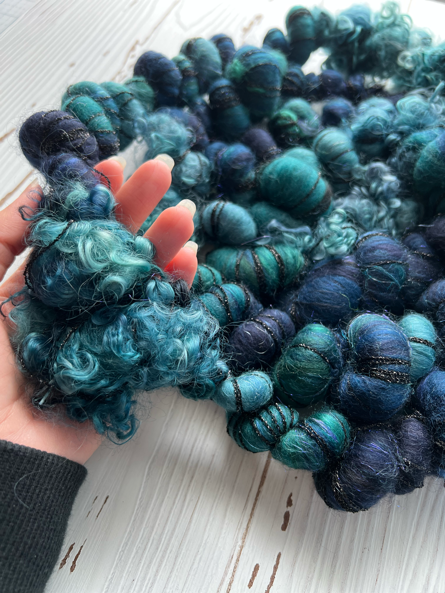 "Enchanted Lake" Jumbo Corespun Coil Art Yarn