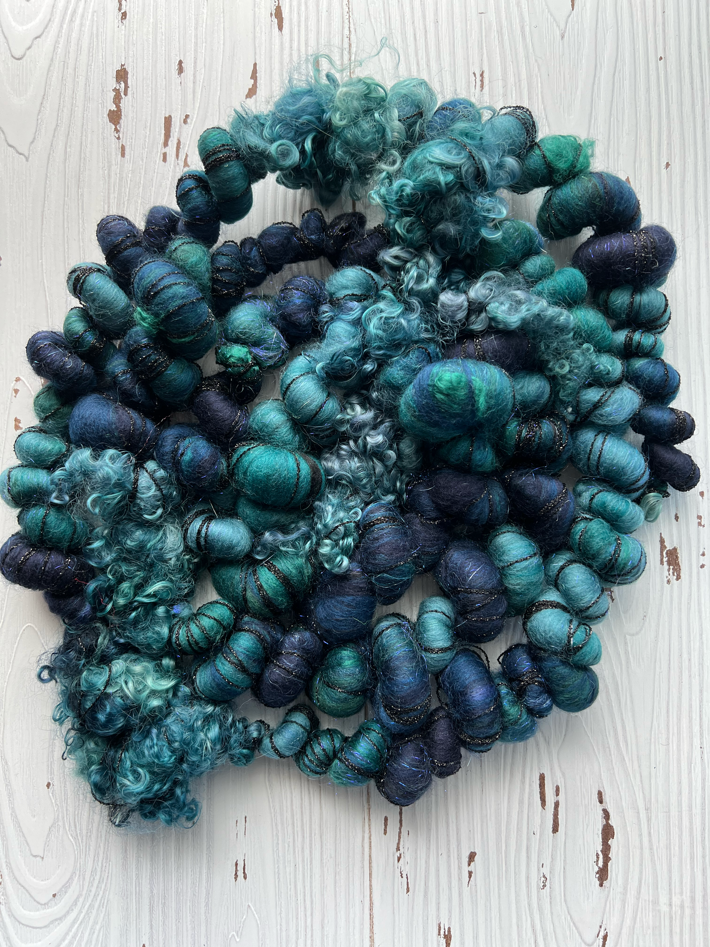 "Enchanted Lake" Jumbo Corespun Coil Art Yarn