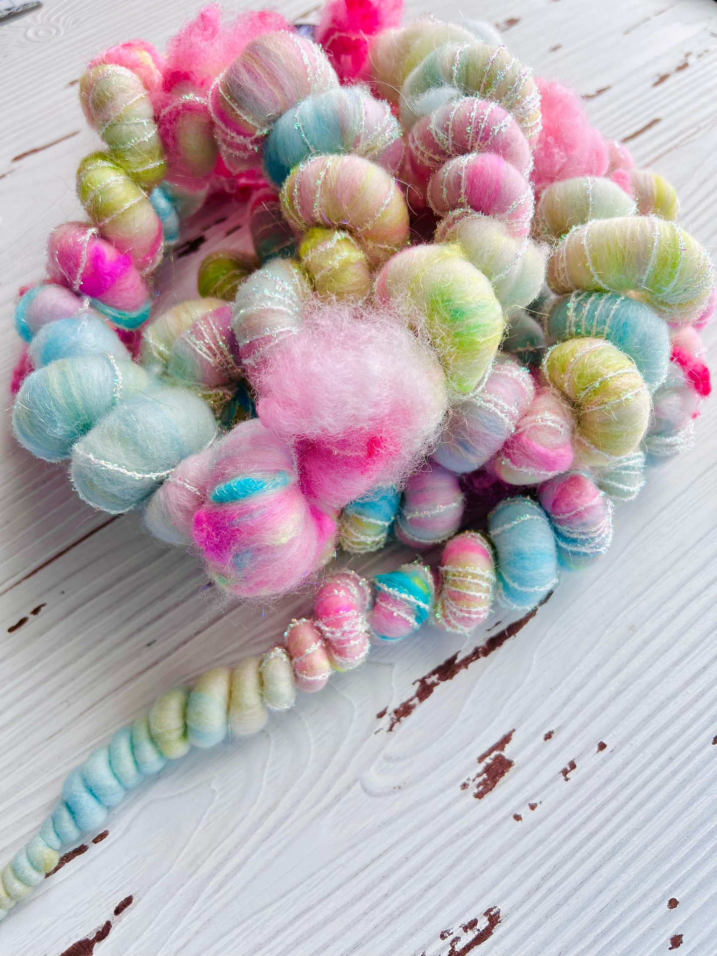 "Rue de Macaron" Jumbo Corespun Coil Art Yarn