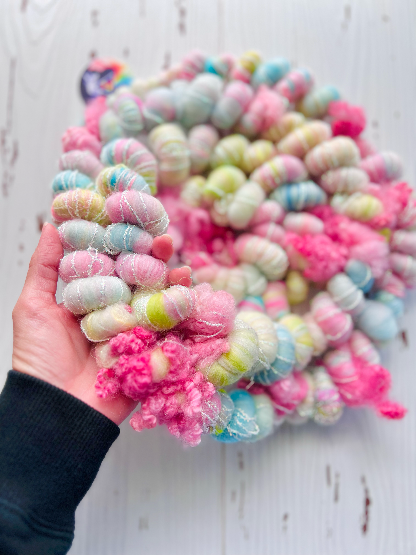 "Rue de Macaron" Jumbo Corespun Coil Art Yarn