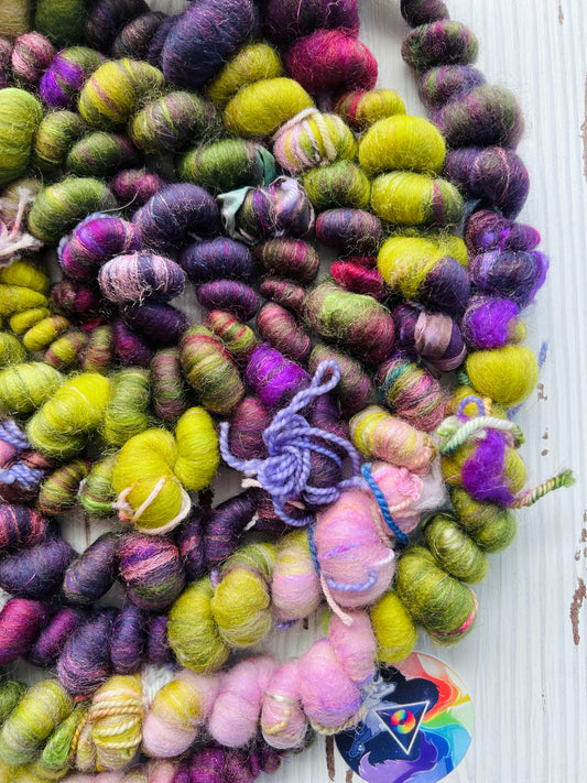 "Fairy Forest" Scrappy Corespun Coils Art Yarn
