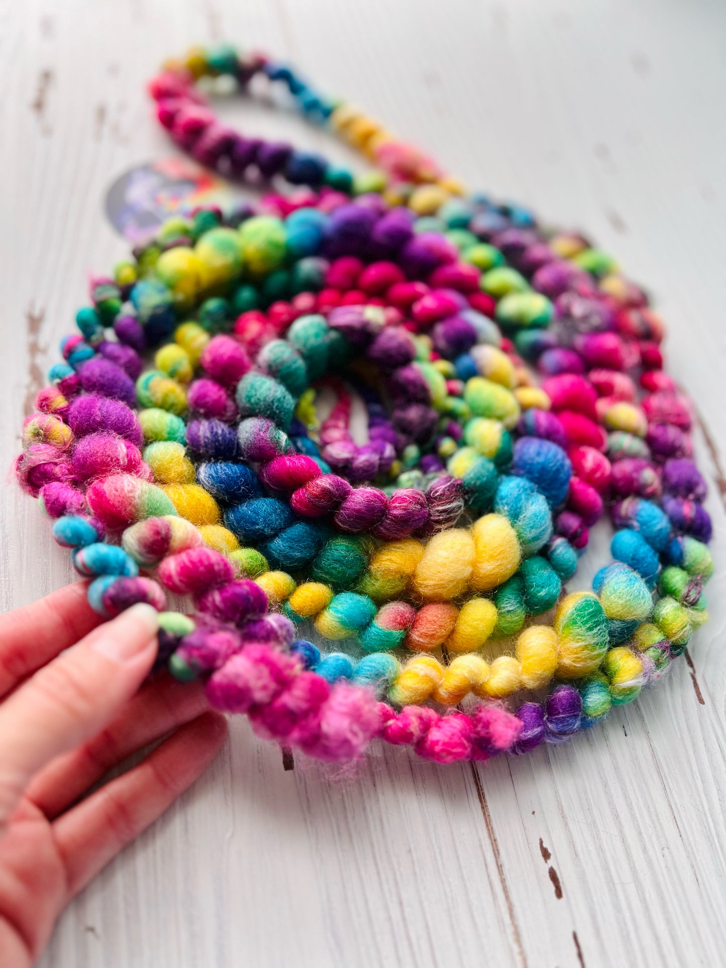 "Tropical Feathers" Mini Spiral Ply Yarn