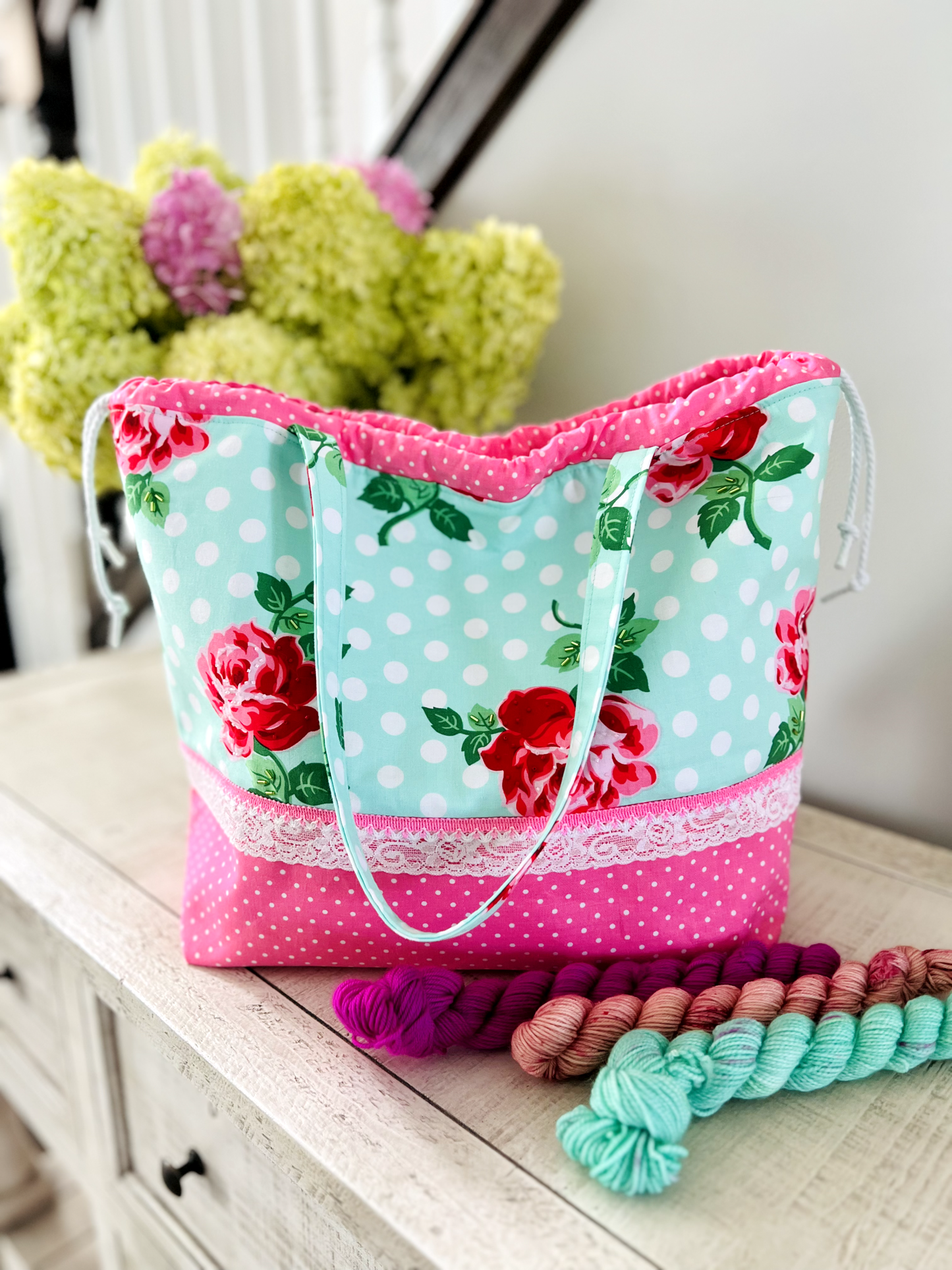 "Rose Garden" Large Project Bag