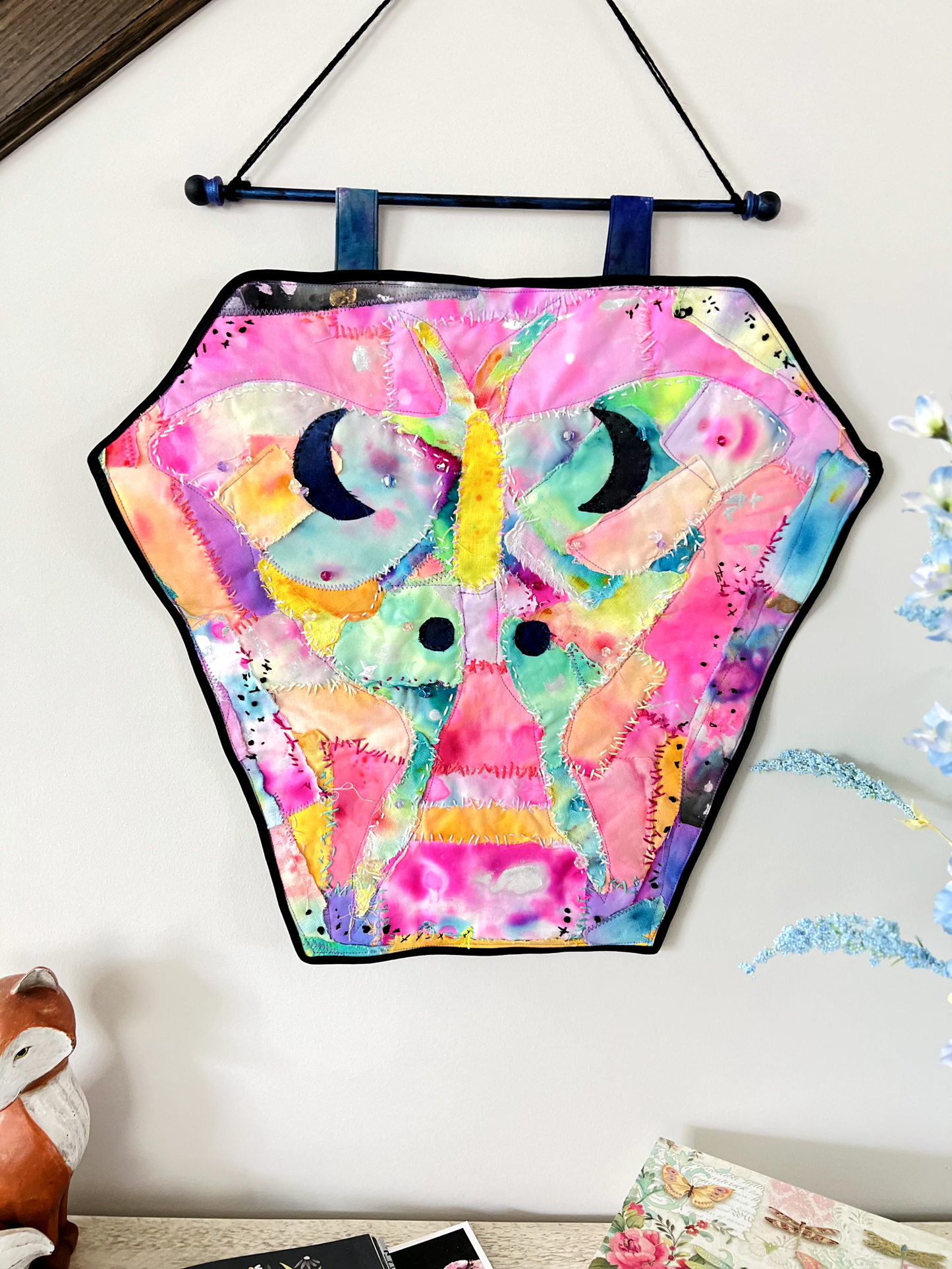 "Luna Mystique" Mini Art Quilt Wall Hanging