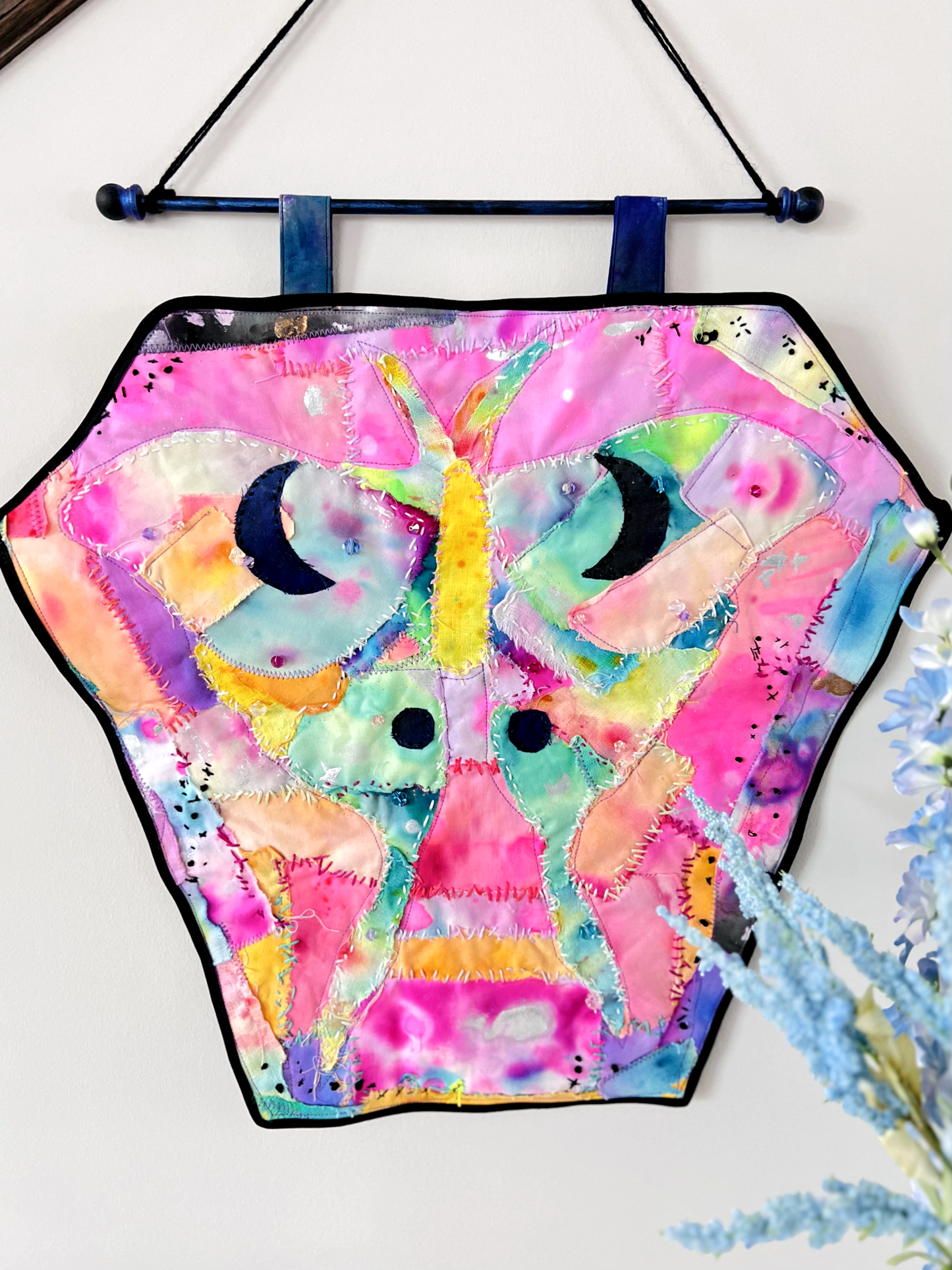 "Luna Mystique" Mini Art Quilt Wall Hanging