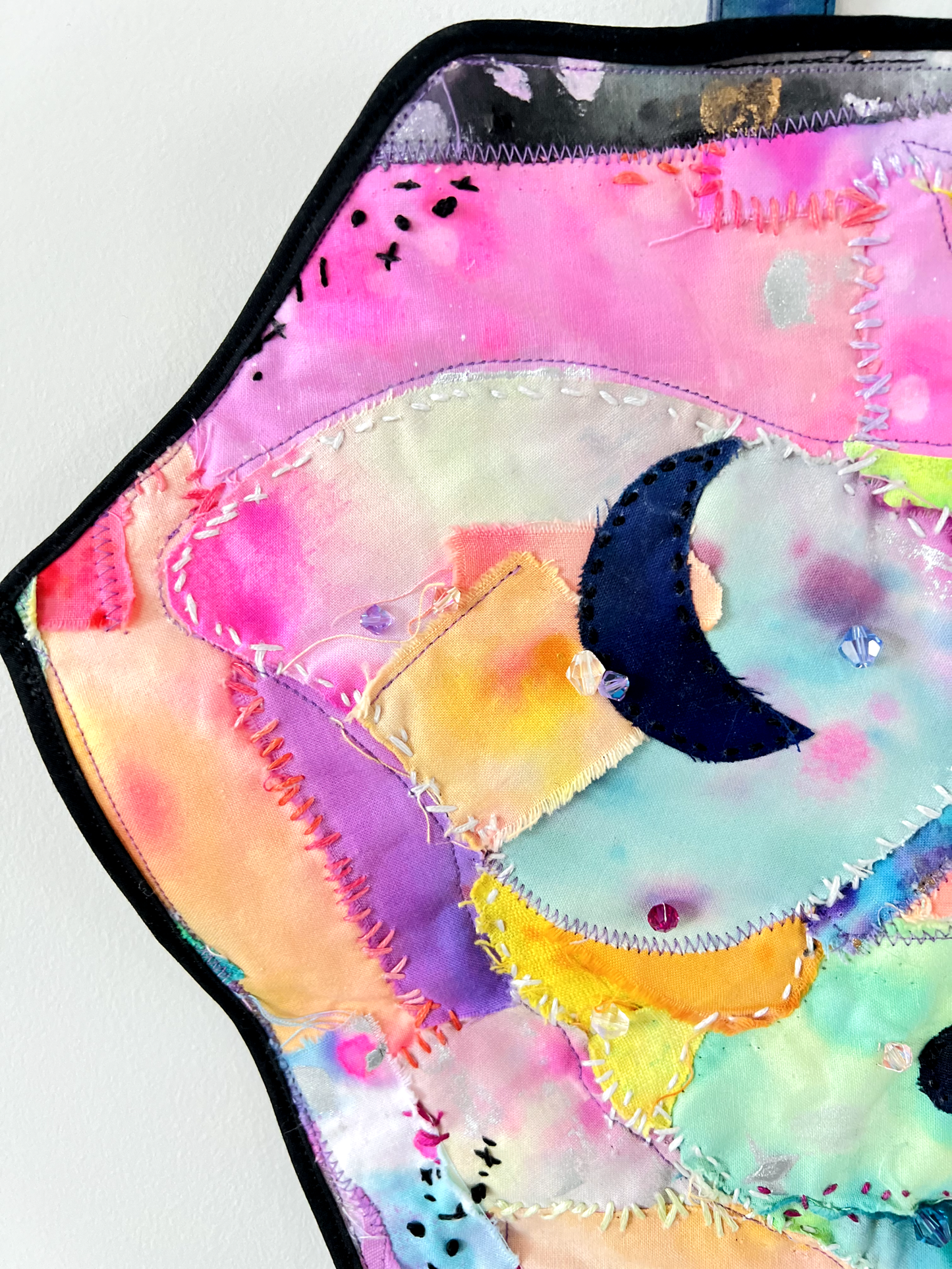"Luna Mystique" Mini Art Quilt Wall Hanging