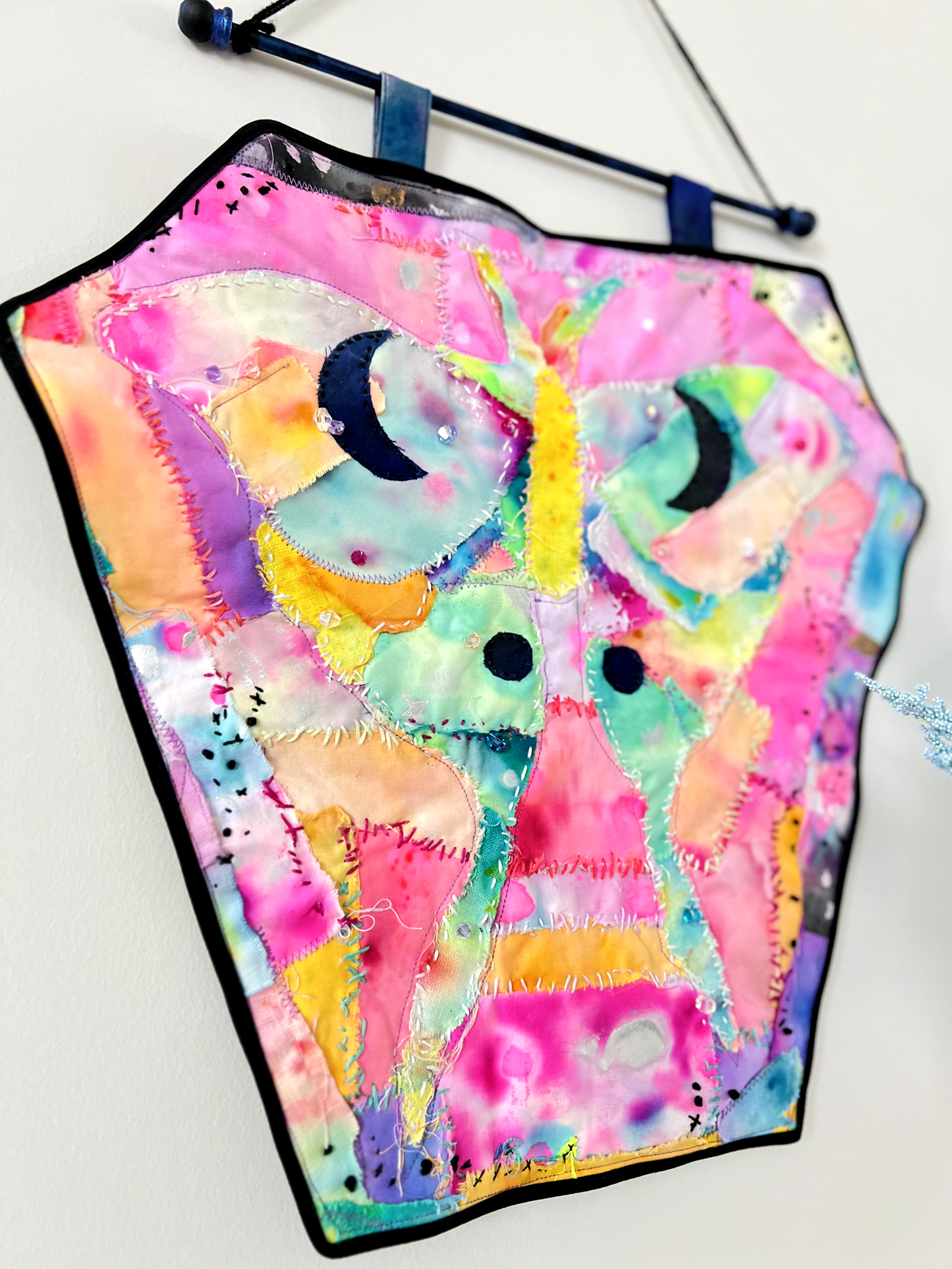"Luna Mystique" Mini Art Quilt Wall Hanging