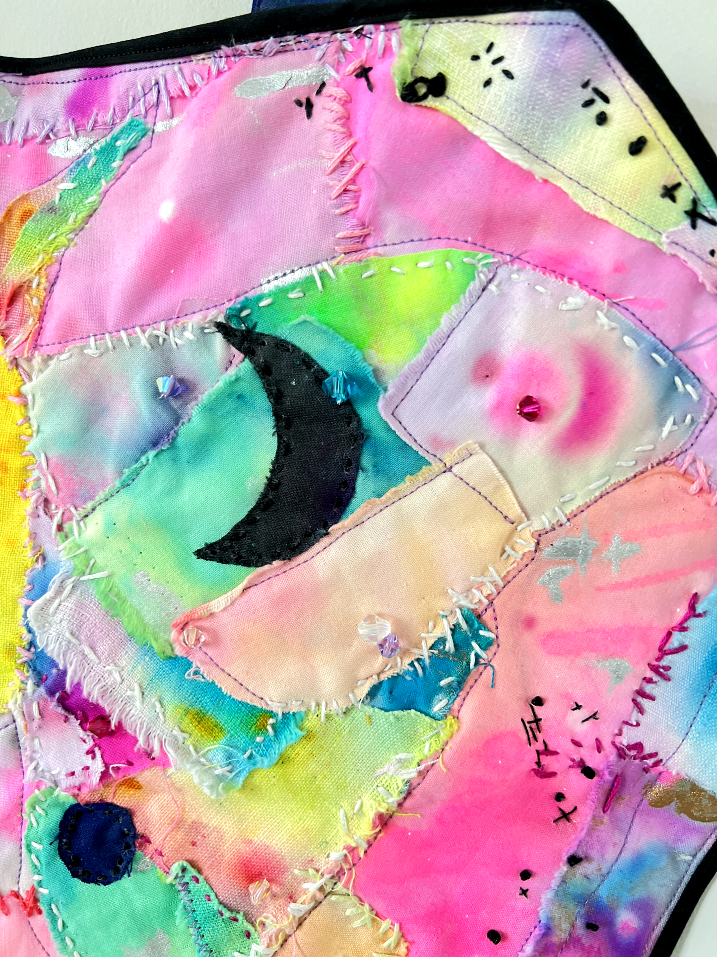 "Luna Mystique" Mini Art Quilt Wall Hanging