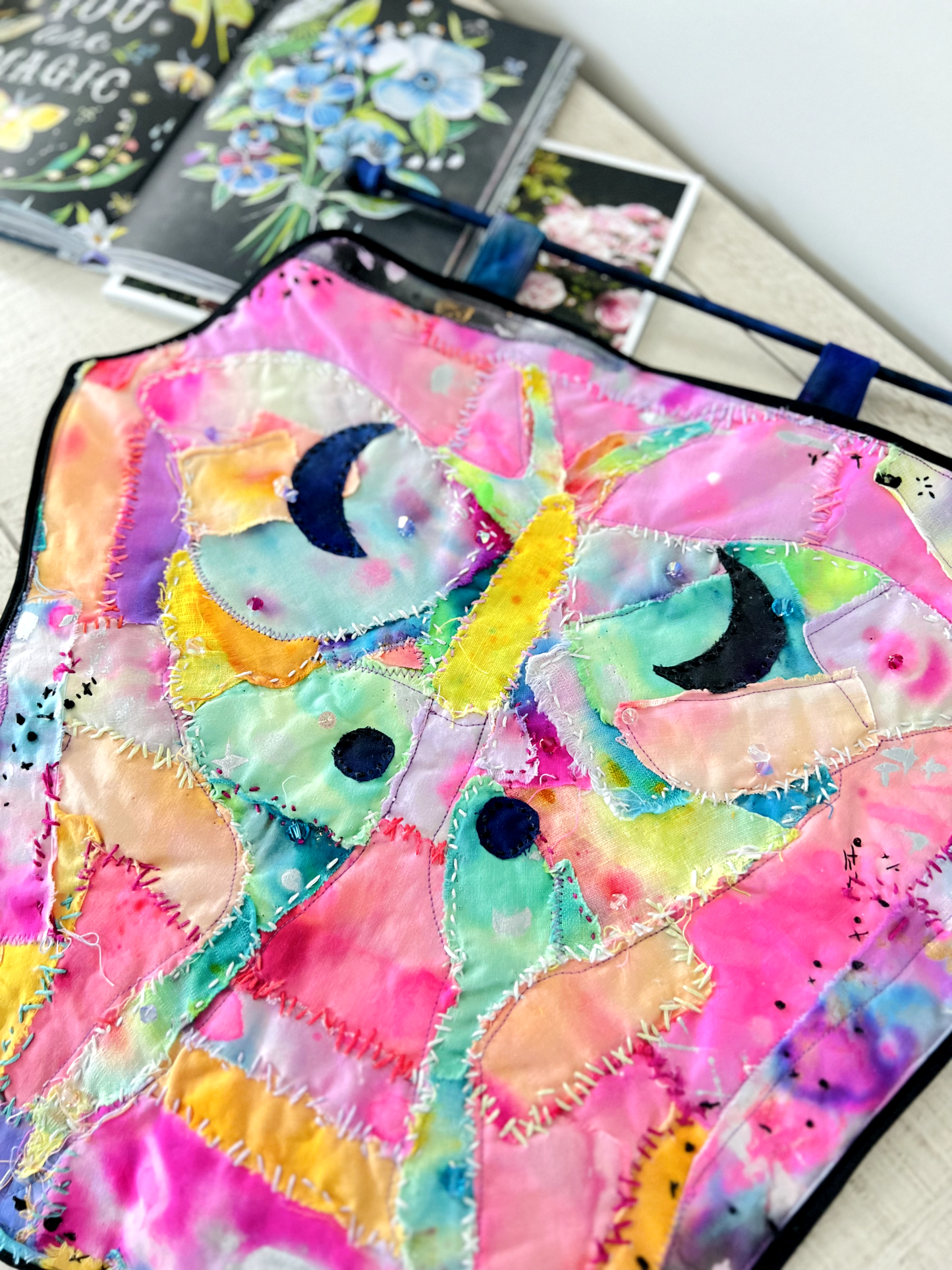 "Luna Mystique" Mini Art Quilt Wall Hanging