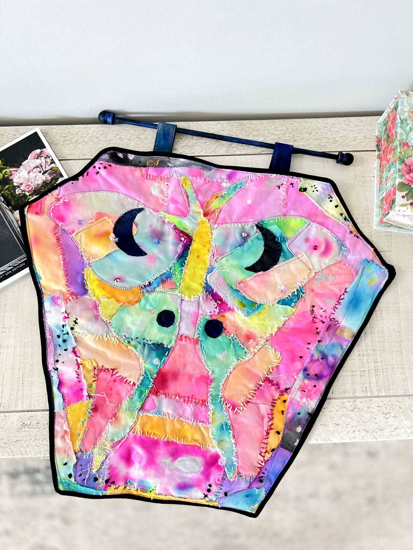 "Luna Mystique" Mini Art Quilt Wall Hanging
