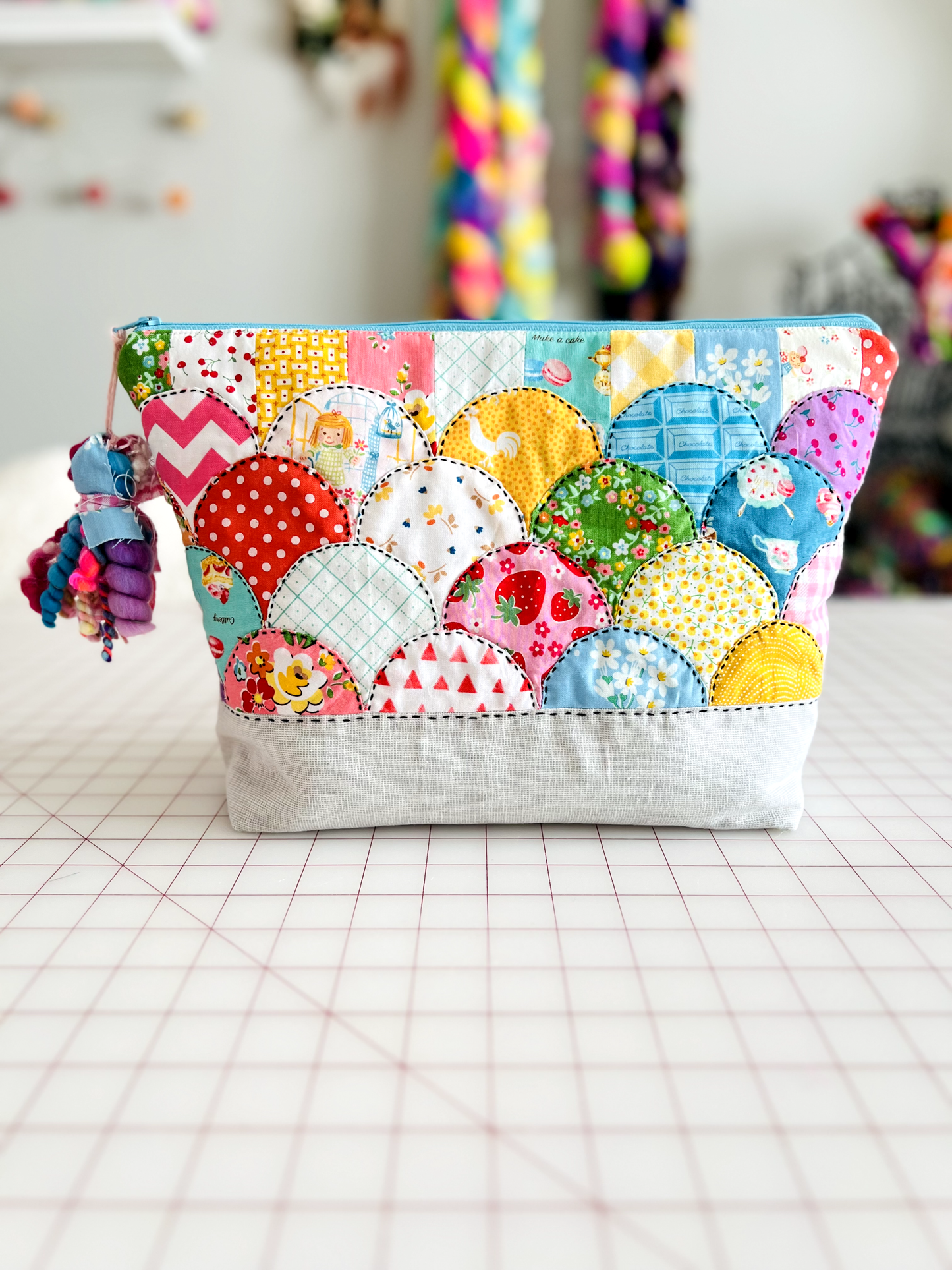 "Sweet Treat" Scrappy Patchwork Zipper Project Bag