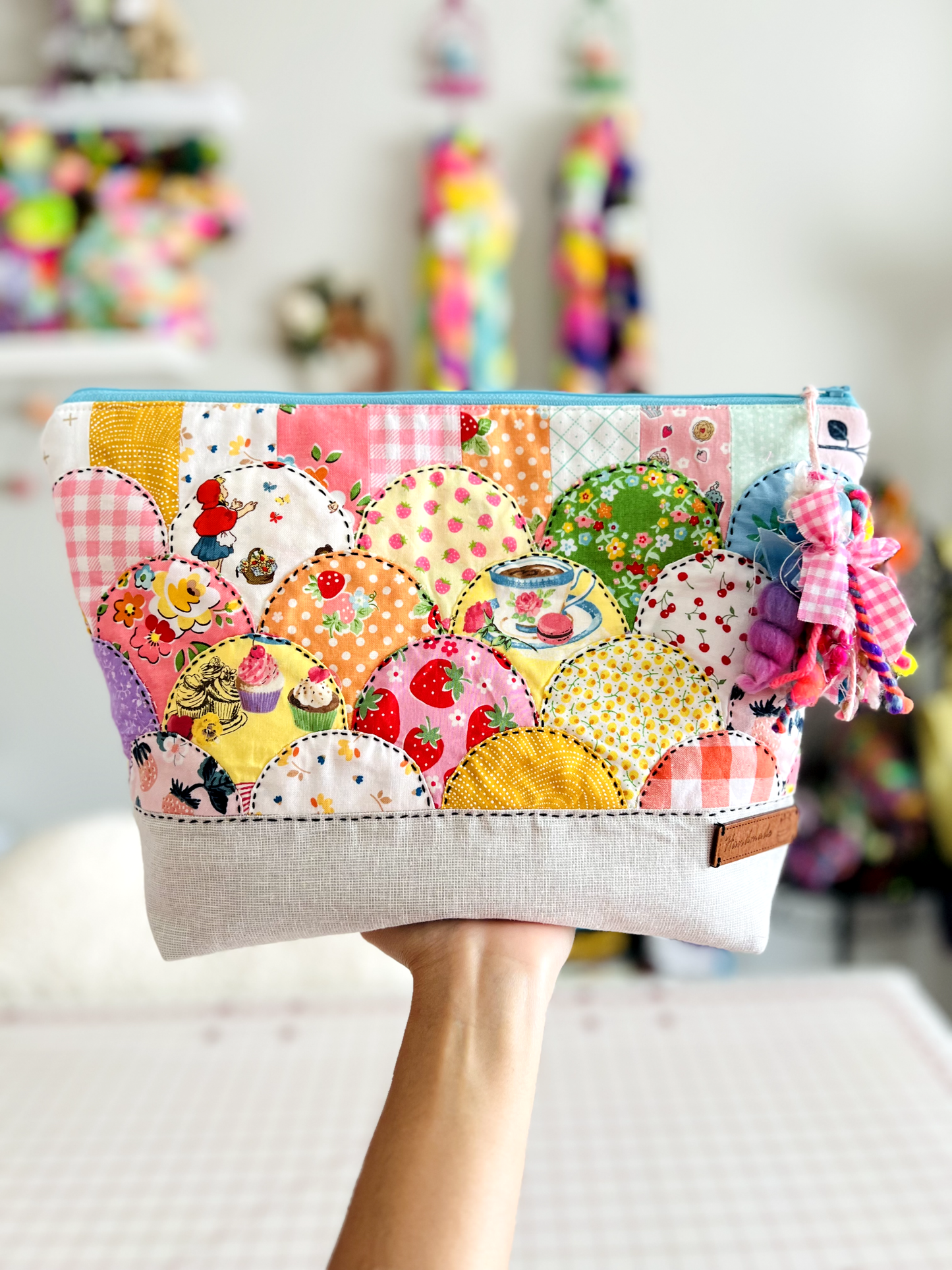"Sweet Treat" Scrappy Patchwork Zipper Project Bag